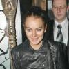 Lindsay Lohan à la sortie du club Mahiki à Londres dans la nuit du 17 février 2010