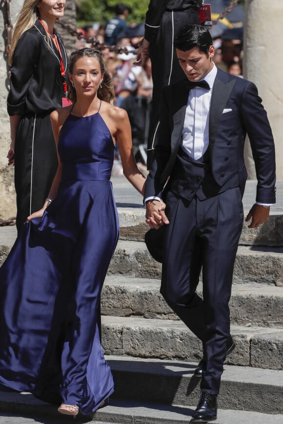Le footballeur Alvaro Morata et Alice Campello - Les célébrités arrivent à l'église pour célébrer l'union du footballeur Sergio Ramos et de l'actrice Pilar Rubio à Seville en Espagne, le 15 juin 2019.