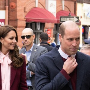 Le prince de Galles William et Kate Catherine Middleton, princesse de Galles, en visite au centre Roca à Chelsea dans le Massachusetts, à l'occasion de leur voyage officiel aux Etats-Unis le 1er décembre 2022. 