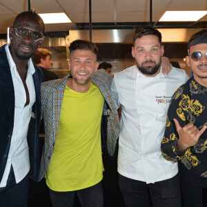 Exclusif - Mamadou Sakho, Greg, Xavier Pincemin et Paga (Anthony Paggini Neuron) - Ouverturre d'un Tacoshake sur les champs Elysées à Paris, France, le 10 juin 2019. © Veeren/Bestimage