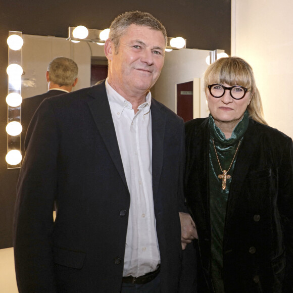 Exclusif - Portrait de Christine Bravo avec son mari Stéphane Bachot à Paris, le 16 janvier 2023. © Cédric Perrin/Bestimage 