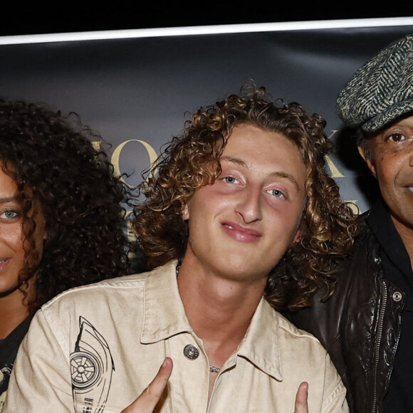 Exclusif - Jenaye, Eleejah, Joalukas Noah, son père Yannick Noah lors de la soirée d'anniversaire de Joalukas Noah, fils de Yannick Noah et Isabelle Camus, pour ses 18 ans à Paris le 10 juin 2022. © Cyril Moreau / Bestimage