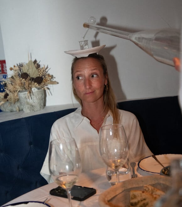 Exclusif - Audrey Lamy au restaurant "Gioia" avant de faire la fête au VIP Room à Saint-Tropez le 28 juillet 2022. © Hippolyte Hamonet/Bestimage