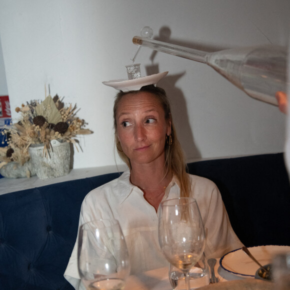 Exclusif - Audrey Lamy au restaurant "Gioia" avant de faire la fête au VIP Room à Saint-Tropez le 28 juillet 2022. © Hippolyte Hamonet/Bestimage