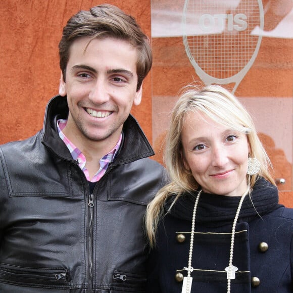 Audrey Lamy et son compagnon Thomas Sabatier lors des internationaux de tennis de France de Roland Garros à Paris