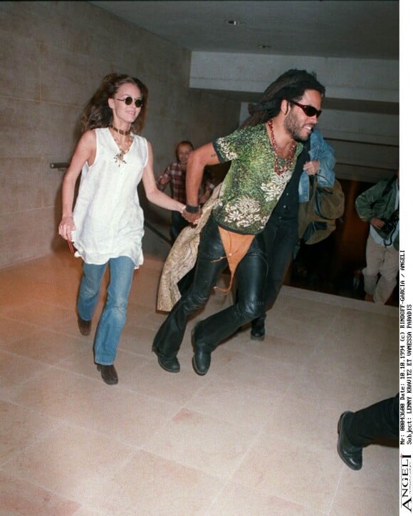 Lenny Kravitz et Vanessa Paradis au défilé de mode Vivienne Westwood.