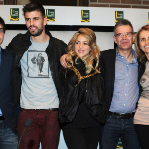 Montserrat Bernabeu - Shakira et son compagnon Gerard Pique au lancement du nouveau livre de Joan Pique, le pere de Gerard, a Barcelone, le 14 mars 2013.