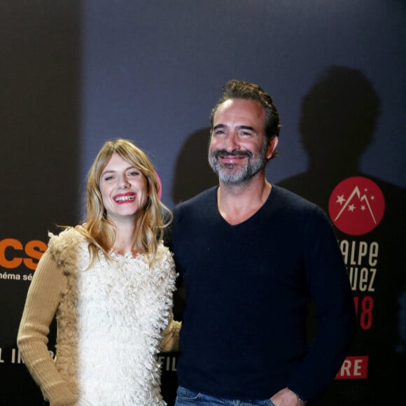 Mélanie Laurent et Jean Dujardin lors de la soirée de clôture et remise de prix du 21e festival international du film de comédie de l'Alpe d'Huez le 20 janvier 2018. © Dominique Jacovides / Bestimage