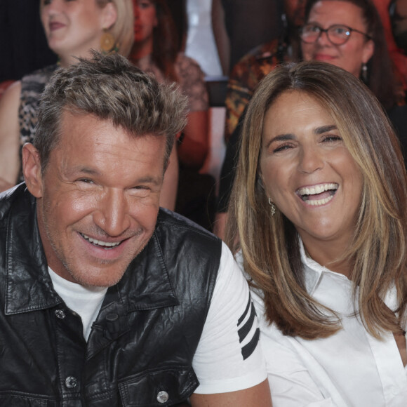 Exclusif - Benjamin Castaldi, Valérie Bénaïm sur le plateau de l'émission Touche pas à mon poste (TPMP) présentée en direct par C.Hanouna et diffusée sur C8 le 29 août 2022. © Jack Tribeca / Bestimage 