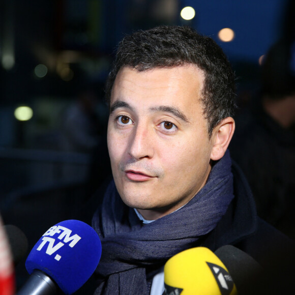 Gérald Darmanin arrivant au débat télévisé des 7 candidats à la primaire à droite au studio 130 de La Plaine Saint-Denis, le 13 octobre 2016.