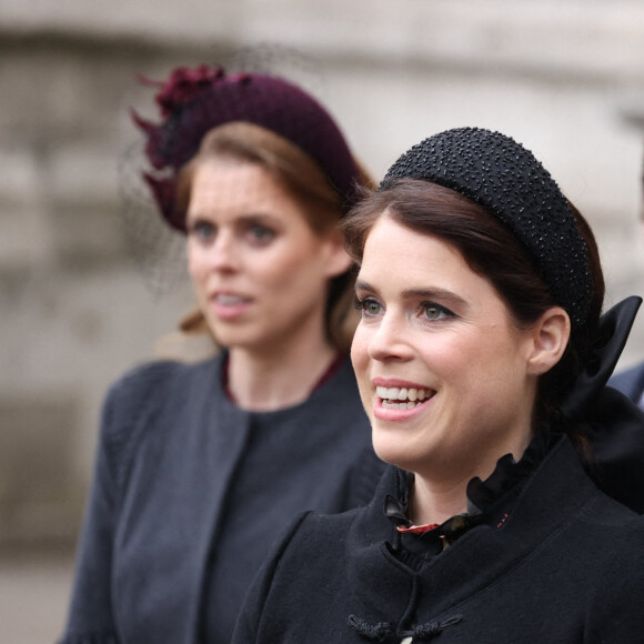 La princesse Eugenie d'York et son mari Jack Brooksbank - Service d'action de grâce en hommage au prince Philip, duc d'Edimbourg, à l'abbaye de Westminster à Londres, le 29 mars 2022. Le prince Philip, duc d'Edimbourg, est décédé le 9 avril 2021. 