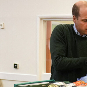 Le prince William, prince de Galles, et Catherine (Kate) Middleton, princesse de Galles, à son arrivée au Windsor Foodshare à Windsor. Le 26 janvier 2023 