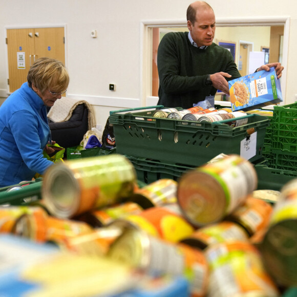 Le prince William, prince de Galles, et Catherine (Kate) Middleton, princesse de Galles, à son arrivée au Windsor Foodshare à Windsor. Le 26 janvier 2023 