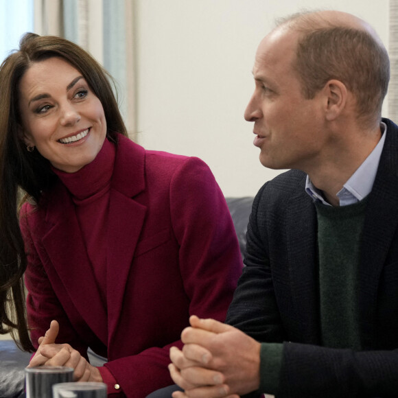 Le prince William, prince de Galles, et Catherine (Kate) Middleton, princesse de Galles, à son arrivée au Windsor Foodshare à Windsor.