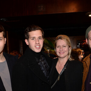 Luana Belmondo avec ses fils Giacomo Belmondo, Victor Belmondo et Alessandro Belmondo à l'after-party du film "Mon Bébé" au Buddha-Bar à Paris, France, le 11 mars 2019. Un évènement organisé par Five Eyes production. © Rachid Bellak/Bestimage 