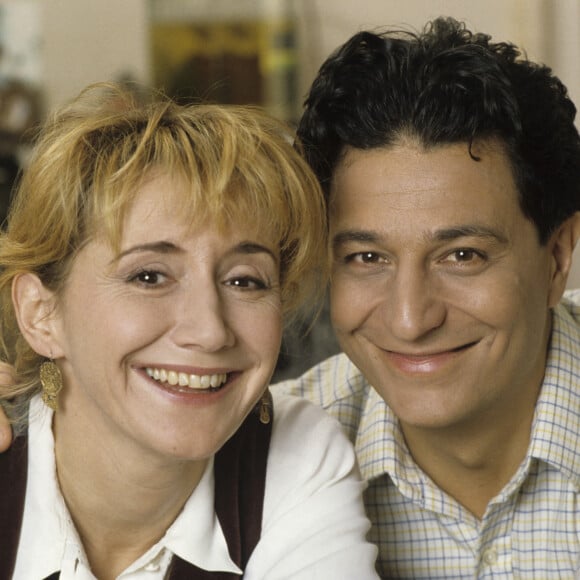 Archives -Rendez-vous avec Christian Clavier et Marie-Anne Chazel à leur domicile à Paris. Janvier 1991 © Michel Ristroph via Bestimage