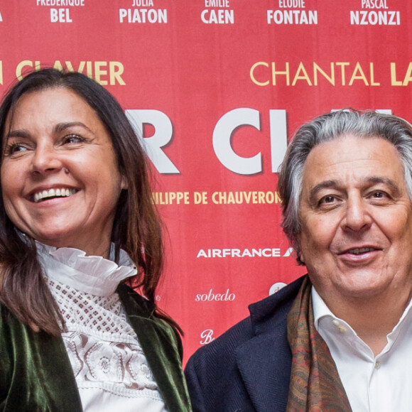 Christian Clavier et sa compagne Isabelle de Araujo - Première du film "Monsieur Claude 2" (Qu'est-ce qu'on a fait au Bon Dieu 2) à Berlin en Allemagne le 2 avril 2019.