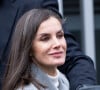 La reine Letizia arrive pour une réunion à l'AECC (Association espagnole contre le cancer) à Madrid, Espagne, le 24 janvier 2023. 