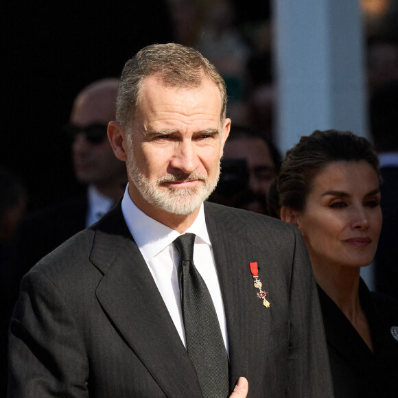 Le roi Felipe VI et la reine Letizia d'Espagne - Arrivées aux obsèques du roi Constantin II de Grèce en la cathédrale métropolitaine d'Athènes. © Cyril Moreau / Bestimage 