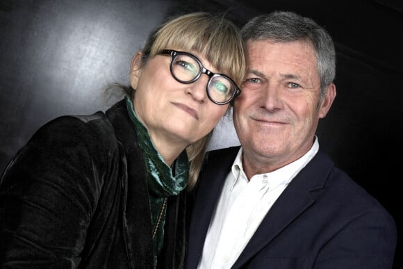 Exclusif - Portrait de Christine Bravo avec son mari Stéphane Bachot à Paris, le 16 janvier 2023. © Cédric Perrin/Bestimage