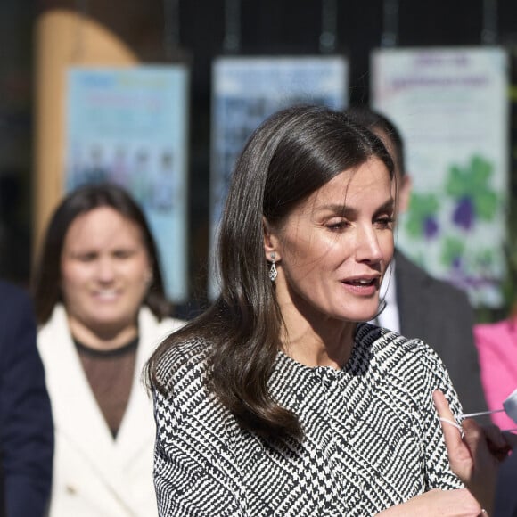 La reine Letizia d'Espagne à son arrivée à Petrer (Alicante) pour la réunion "Network of direct care centers and specialized services FEDER (Spanish Federation for Rare Diseases)". Le 31 janvier 2023 © Jack Abuin / Zuma Press / Bestimage 