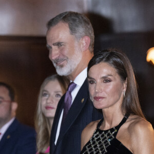 Le roi Felipe VI, la reine Letizia d'Espagne, la princesse Leonor au concert de clôture du festival "XXX Musical Week" à Oviedo. Le 27 octobre 2022 