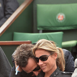 Anne-Sophie Lapix et son mari Arthur Sadoun - Jour 8 - People aux Internationaux de France de tennis de Roland Garros a Paris