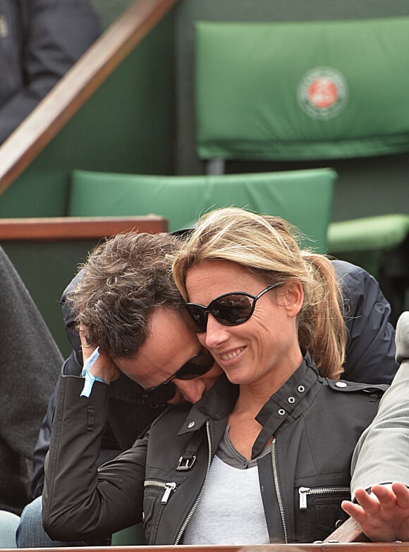 Anne-Sophie Lapix et son mari Arthur Sadoun - Jour 8 - People aux Internationaux de France de tennis de Roland Garros a Paris