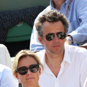 Anne-Sophie Lapix et son mari Arthur Sadoun - People à la finale homme des Internationaux de France de tennis de Roland Garros à Paris le 8 juin 2014.