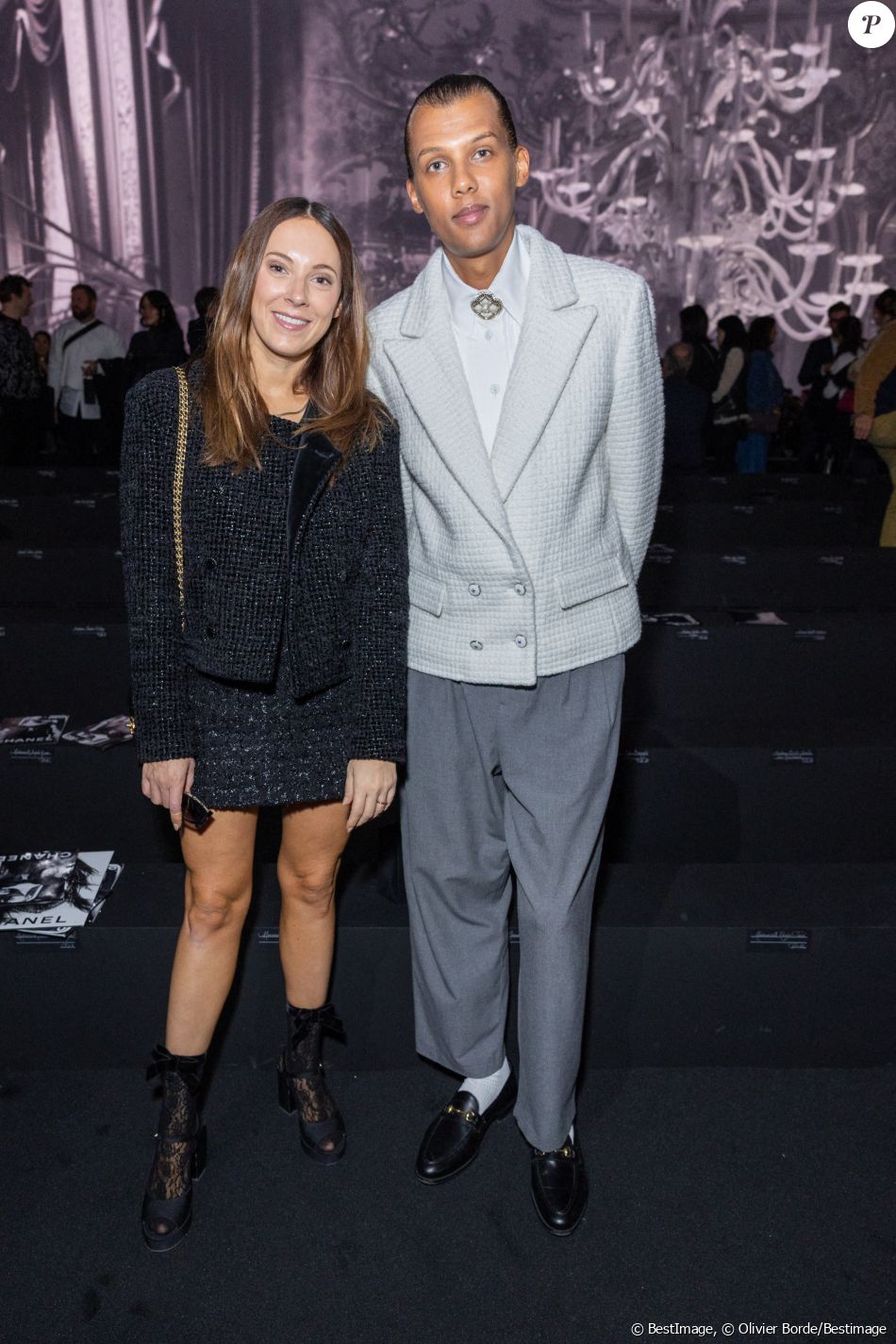 Le chanteur Stromae (Paul van Haver) et sa femme Coralie Barbier - Front Row au défilé Chanel Collection Femme Prêt-à-porter Printemps/Eté 2023 lors de la Fashion Week de Paris (PFW), France, le 4 octobre 2022. © Olivier Borde/Bestimage   