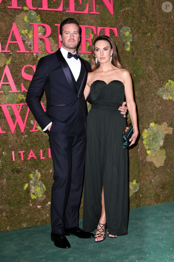 Armie Hammer et son ex-femme Elizabeth Chambers - Photocall de la soirée "The Green Carpet Fashion Awards" au théâtre "Alla Scala" lors de la fashion week de Milan. Le 23 septembre 2018.