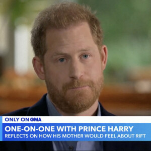 Le prince Harry a déclaré qu'il pensait que sa défunte mère, la princesse Diana, serait triste de voir les conflits avec son frère le prince William. @ Good Morning America /ABC Britain's