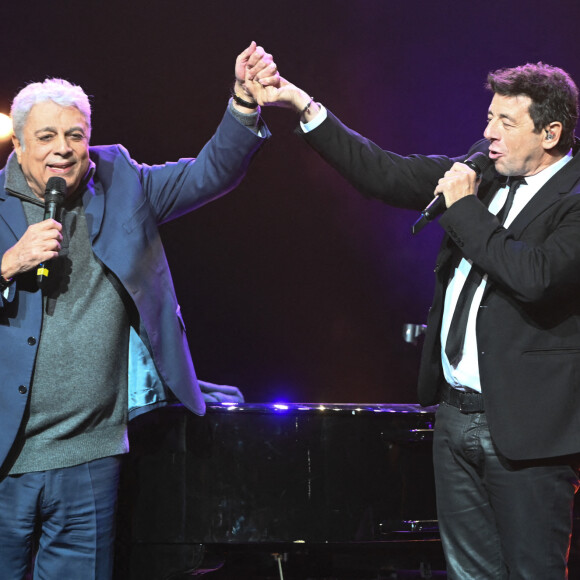 Exclusif - Enrico Macias et Patrick Bruel - Grande soirée de la solidarité de l'Appel national pour la Tsedaka au Palais des Congrès à Paris le 5 décembre 2022. © Coadic Guirec/Bestimage