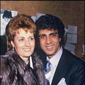 Enrico Macias et son épouse Suzy à l'Olympia le 9 mars 1985.