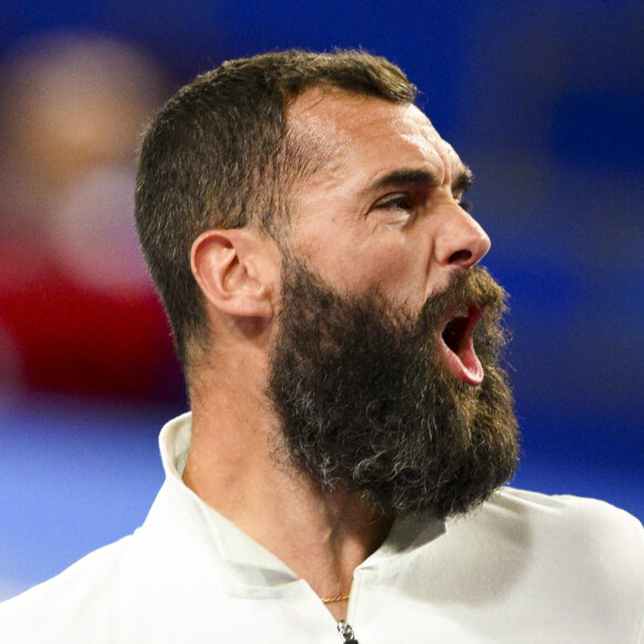 Benoit Paire (Fra) - Match "Benoit Paire - Luca Nardi (1/6 - 6/3 - 3/6)" lors du 13ème tournoi de l'Open Sud de France à Montpellier, le 6 février 2023.