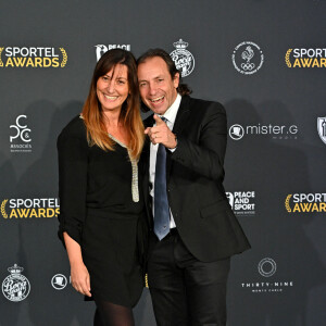 Philippe Candeloro et sa femme Olivia durant la soirée de la 32e édition des Sportel Awards 2021 au Grimaldi Forum à Monaco. © Bruno Bebert/Bestimage