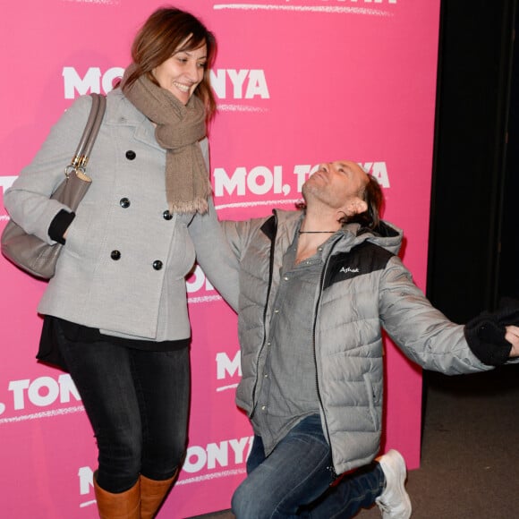 Philippe Candeloro et sa femme Olivia - Avant-première du film "Moi, Tonya" au cinéma l'UGC Normandie à Paris le 15 janvier 2018. © Coadic Guirec/Bestimage