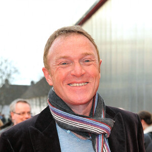 Christophe Hondelatte sur le tapis rouge du Festival International du Film Policier a Beaune le 4 avril 2013.