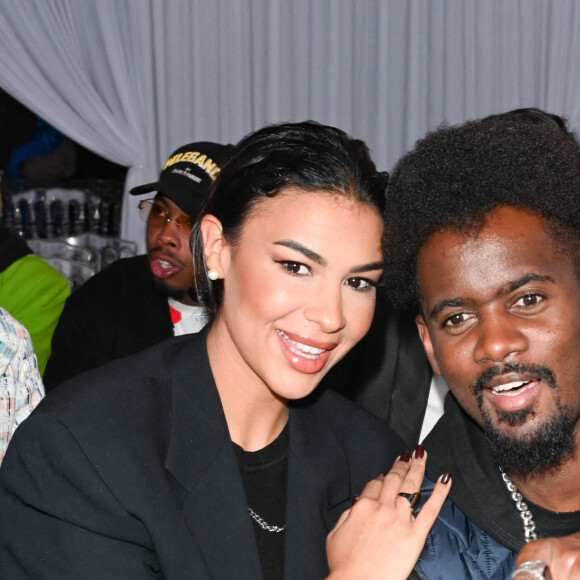Black M et sa compagne Léa Djadja - People au defilé CHMPS ?! PARISSE au Bridge Club lors de la Fashion Week de Paris (PFW) le 27 septembre 2022. © Coadic Guirec/Bestimage