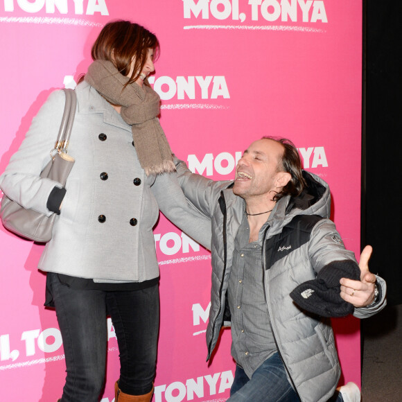 Philippe Candeloro et sa femme Olivia - Avant-première du film "Moi, Tonya" au cinéma l'UGC Normandie à Paris le 15 janvier 2018. © Coadic Guirec/Bestimage