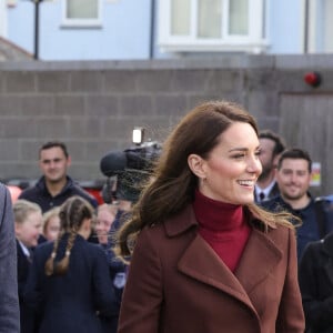 Le prince William, prince de Galles, et Catherine (Kate) Middleton, princesse de Galles, lors d'une visite du National Maritime Museum Cornwall à Falmouth, Royaume Uni, le 9 février 2023. 