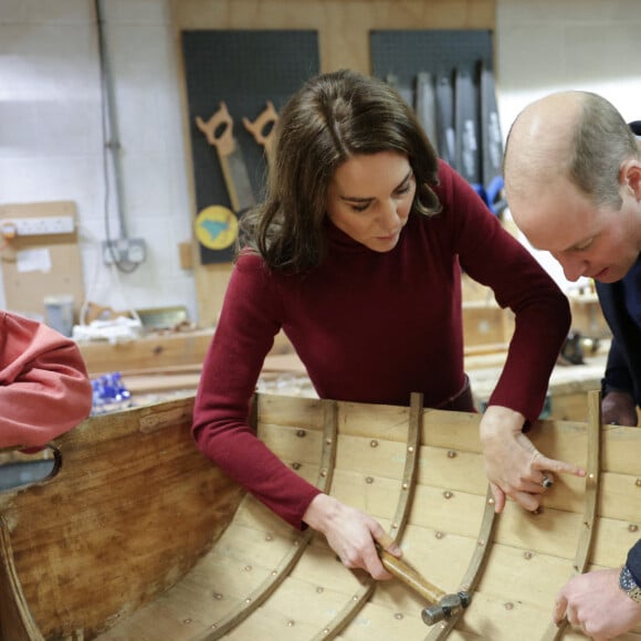 Le prince William, prince de Galles, et Catherine (Kate) Middleton, princesse de Galles, lors d'une visite du National Maritime Museum Cornwall à Falmouth, Royaume Uni, le 9 février 2023. 