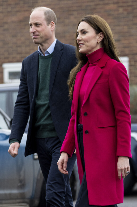 Le prince William, prince de Galles, et Catherine (Kate) Middleton, princesse de Galles, à leur arrivée au Windsor Foodshare à Windsor. Le 26 janvier 2023 