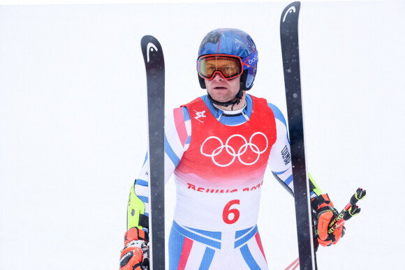 Alexis Pinturault participe au Slalom Géant en ski alpin aux Jeux Olympiques d'Hiver de Pékin 2022 (JO Pékin 2022), le 13 février 2022.