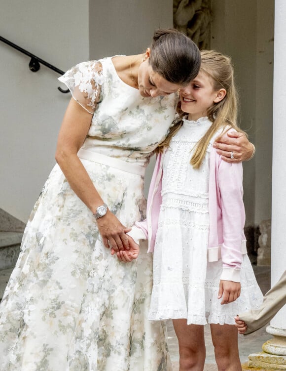 Princesse Victoria, Princesse Estelle - La famille royale de Suède lors du 45ème anniversaire de la princesse Victoria de Suède au château Solliden à Borgholm. Le 14 juillet 2022 