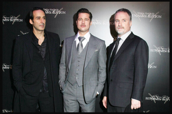 David Fincher, Brad Pitt et Alexandre Desplat à Paris.