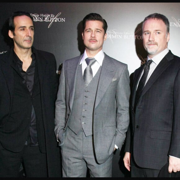 David Fincher, Brad Pitt et Alexandre Desplat à Paris.