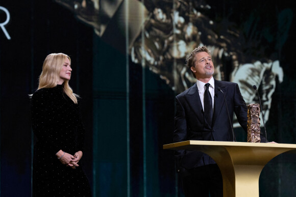 Virginie Efira, Brad Pitt - David Fincher reçoit un César d'honneur lors de la 48ème édition des César à l'Olympia à Paris le 24 février 2023 © Olivier Borde / Dominique Jacovides / Bestimage 