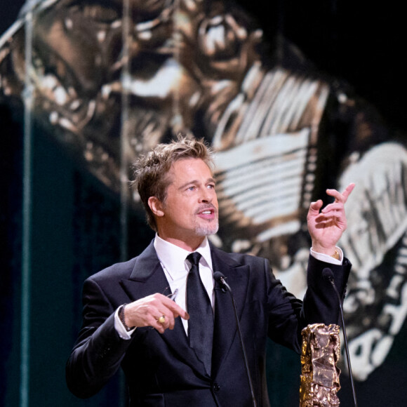 Virginie Efira, Brad Pitt - David Fincher reçoit un César d'honneur lors de la 48ème édition des César à l'Olympia à Paris le 24 février 2023 © Olivier Borde / Dominique Jacovides / Bestimage 