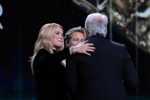 Virginie Efira, Brad Pitt, David Fincher - David Fincher reçoit un César d'honneur lors de la 48ème édition des César à l'Olympia à Paris le 24 février 2023 © Olivier Borde / Dominique Jacovides / Bestimage 